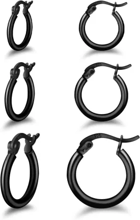 14K Gold Plated Hoop Earrings for Women, 4 Pairs Sterling Silver Post Small Hoops, Gold Huggie Earrings Set for Women Men (13mm 15mm 20mm 25mm)