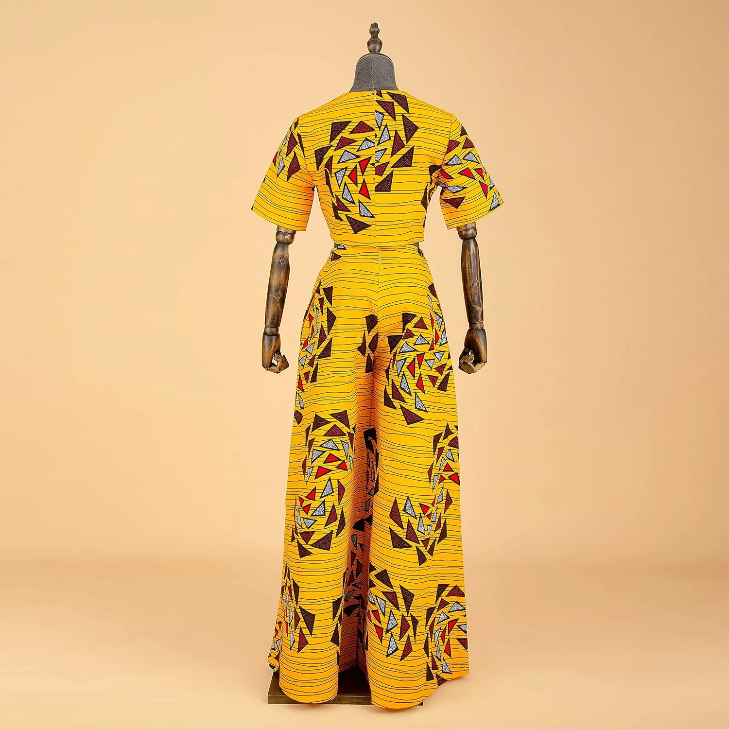 African Suits for Women Short Sleeve Crop Top and Pants 2 Piece Set Outfits Dashiki Plus Size Casual Tracksuit