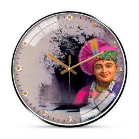 Elegant Artistic Swaminarayan Decorative Wall Clock for Home Decor