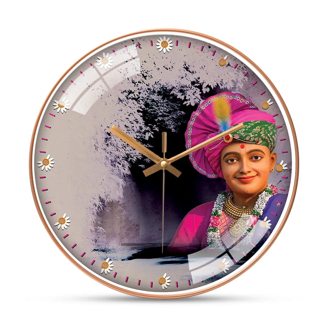 Elegant Artistic Swaminarayan Decorative Wall Clock for Home Decor