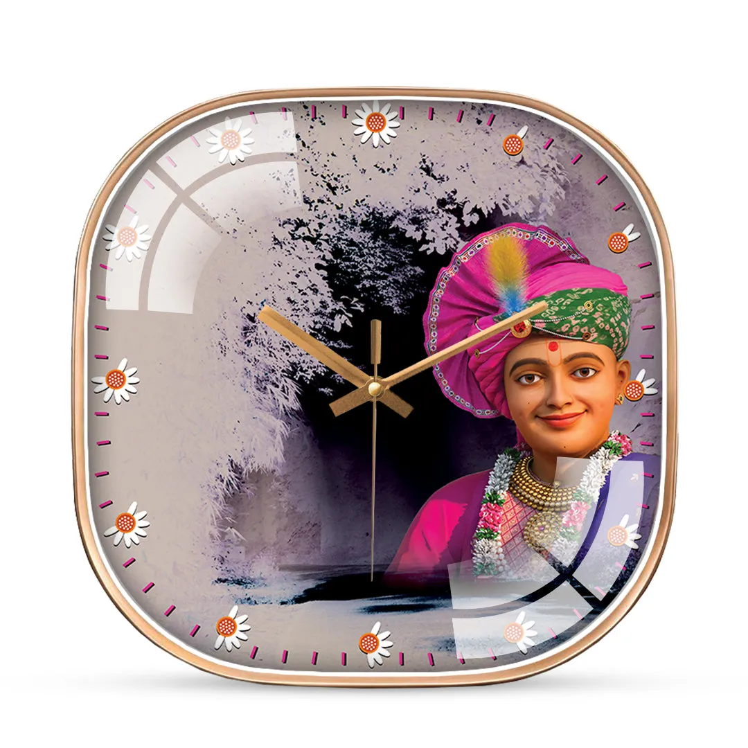 Elegant Artistic Swaminarayan Decorative Wall Clock for Home Decor