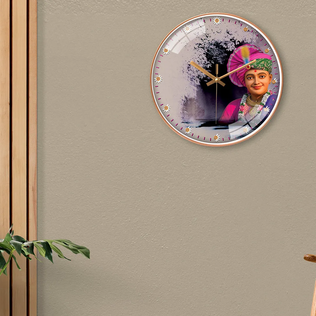 Elegant Artistic Swaminarayan Decorative Wall Clock for Home Decor