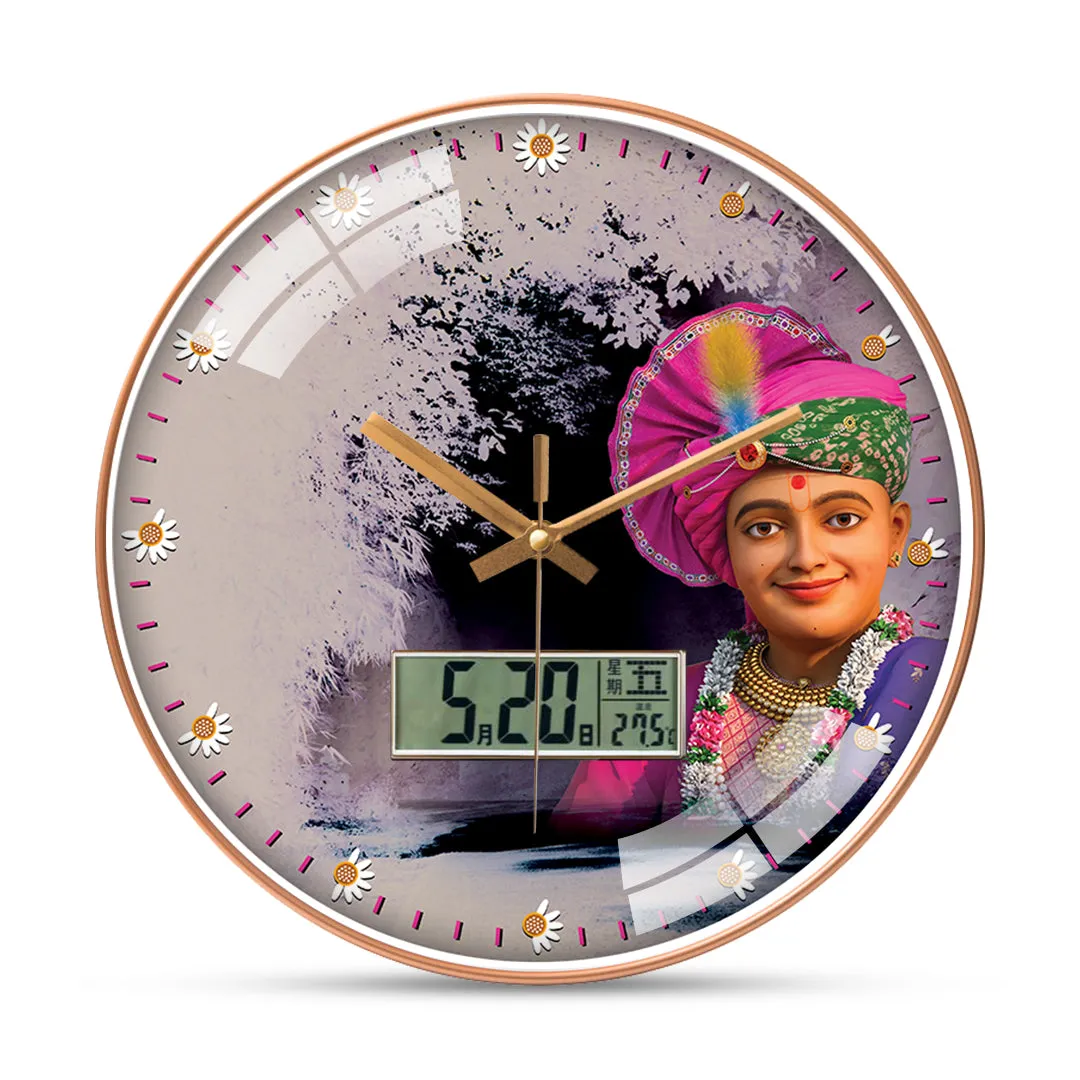 Elegant Artistic Swaminarayan Decorative Wall Clock for Home Decor