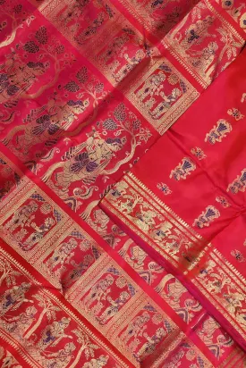 Handloom Swarnachari Silk Saree in Elegant Pink - Exquisite Traditional Attire