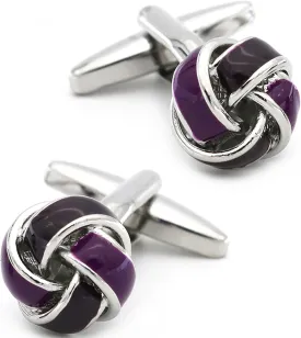 Black Purple Twist Knot Cufflinks for Men French Tuxedo Shirt In Gift Box Metal Wedding Business Shirt Cufflinks Anniversary Present