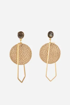Blue Stone Tie Pin Gold Colour Earring