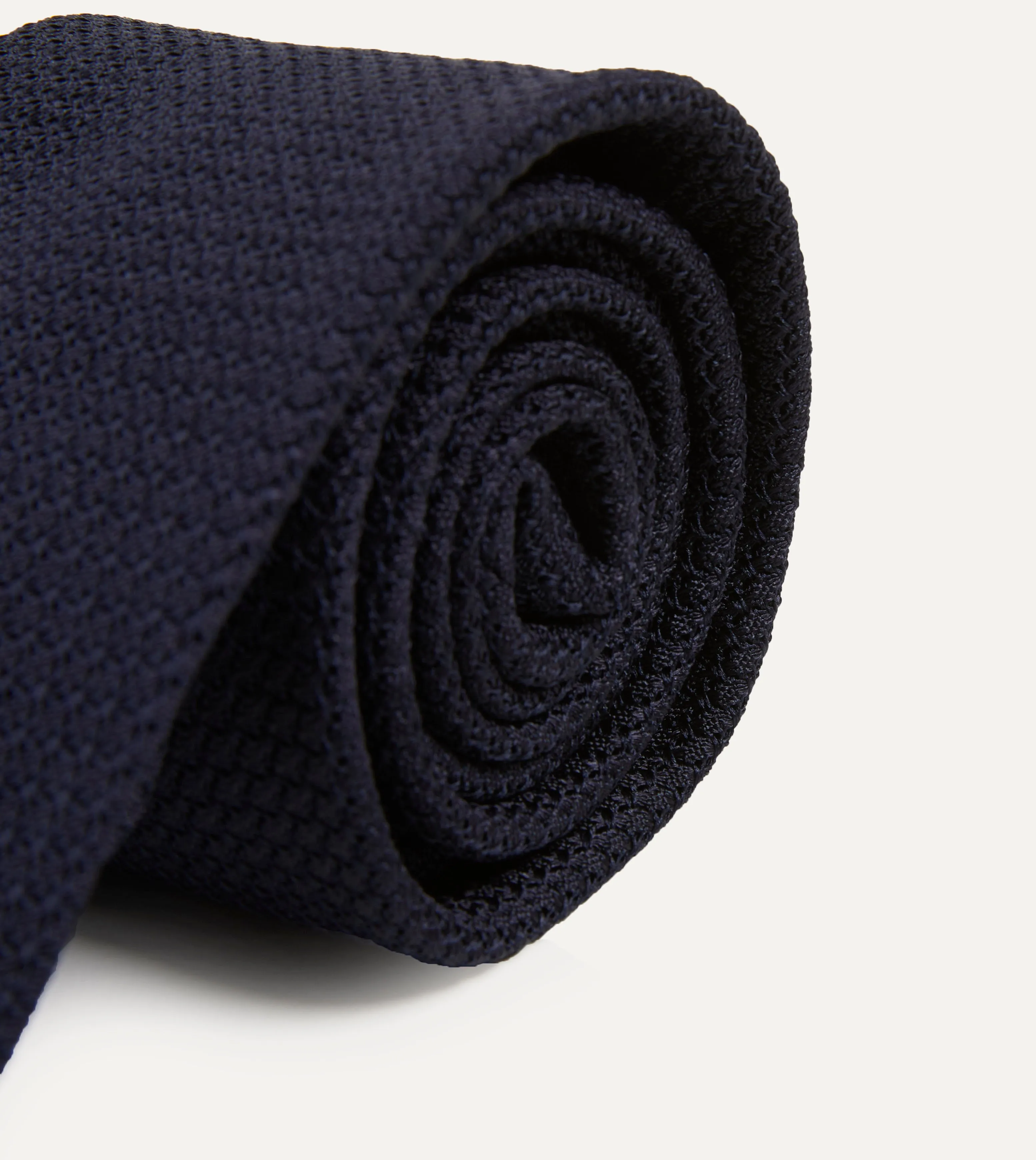 Dark Navy Hand Rolled Large Knot Grenadine Tie