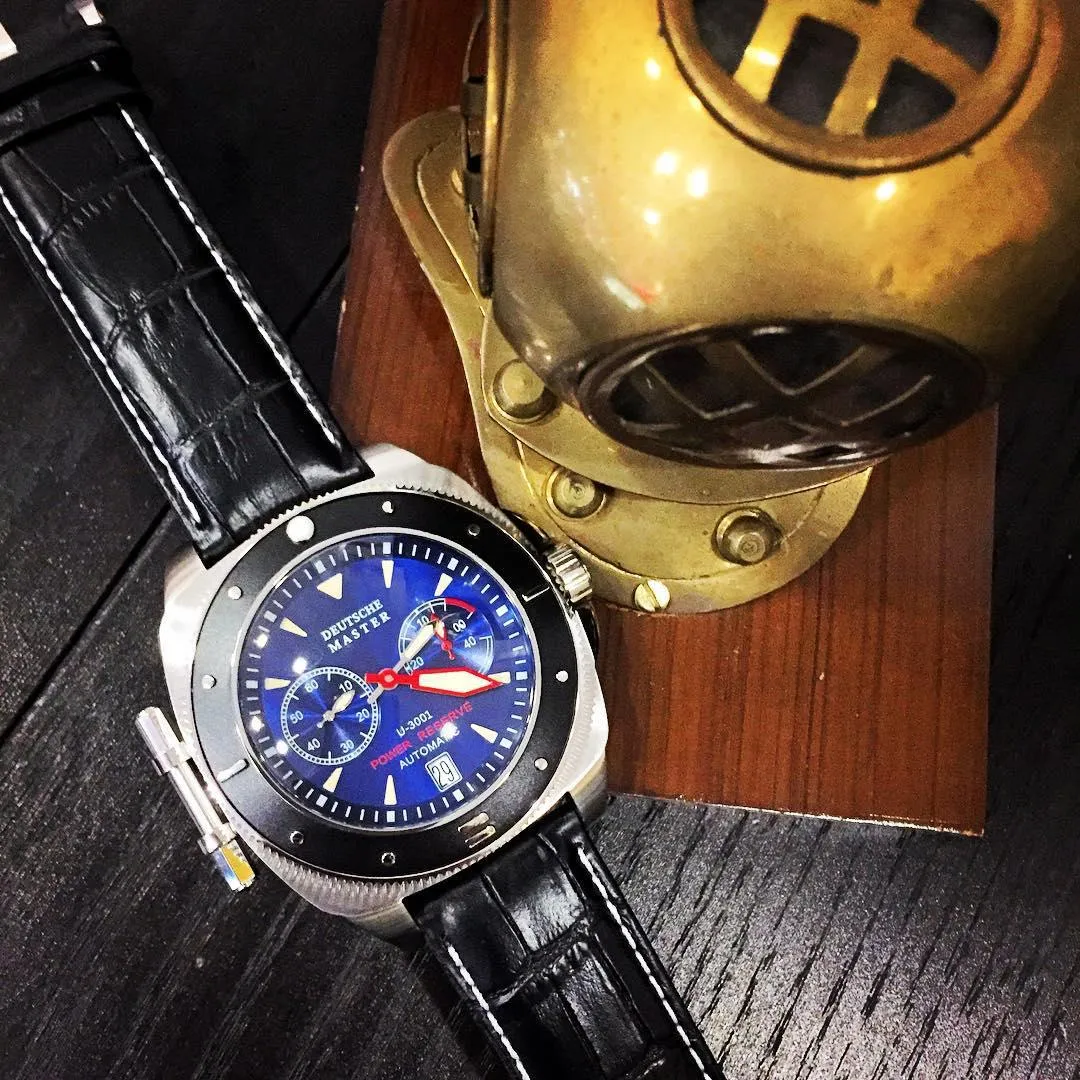 DM1936 DEUTSCHE MASTER High-End Navy Collection Watch, Model U3001/BL - Superior Quality Timepiece