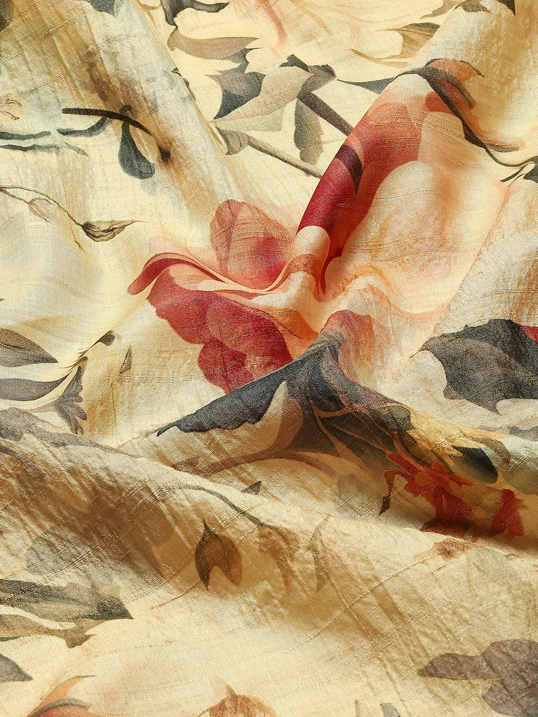 Digital Floral Printed Tussar Saree