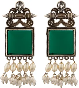 Efulgenz Indian Earrings for Women Earrings Set Crystal Faux Pearl Dangle Earrings Geometric Bohemian Statement Earrings Jewelry Set for Women