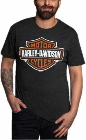 Harley-Davidson Men's B&S Vintage Poly-Blend Short Sleeve Crew T-Shirt - Black