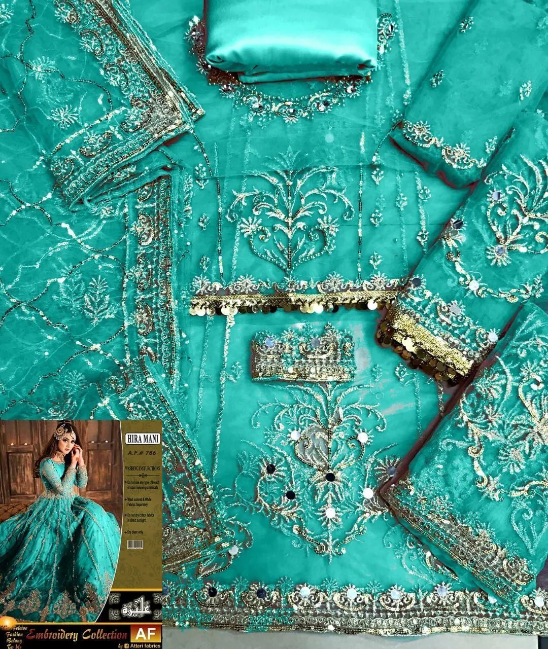 Stylish Hira Mani Net Frock - Enhance Your Ensemble with Elegance