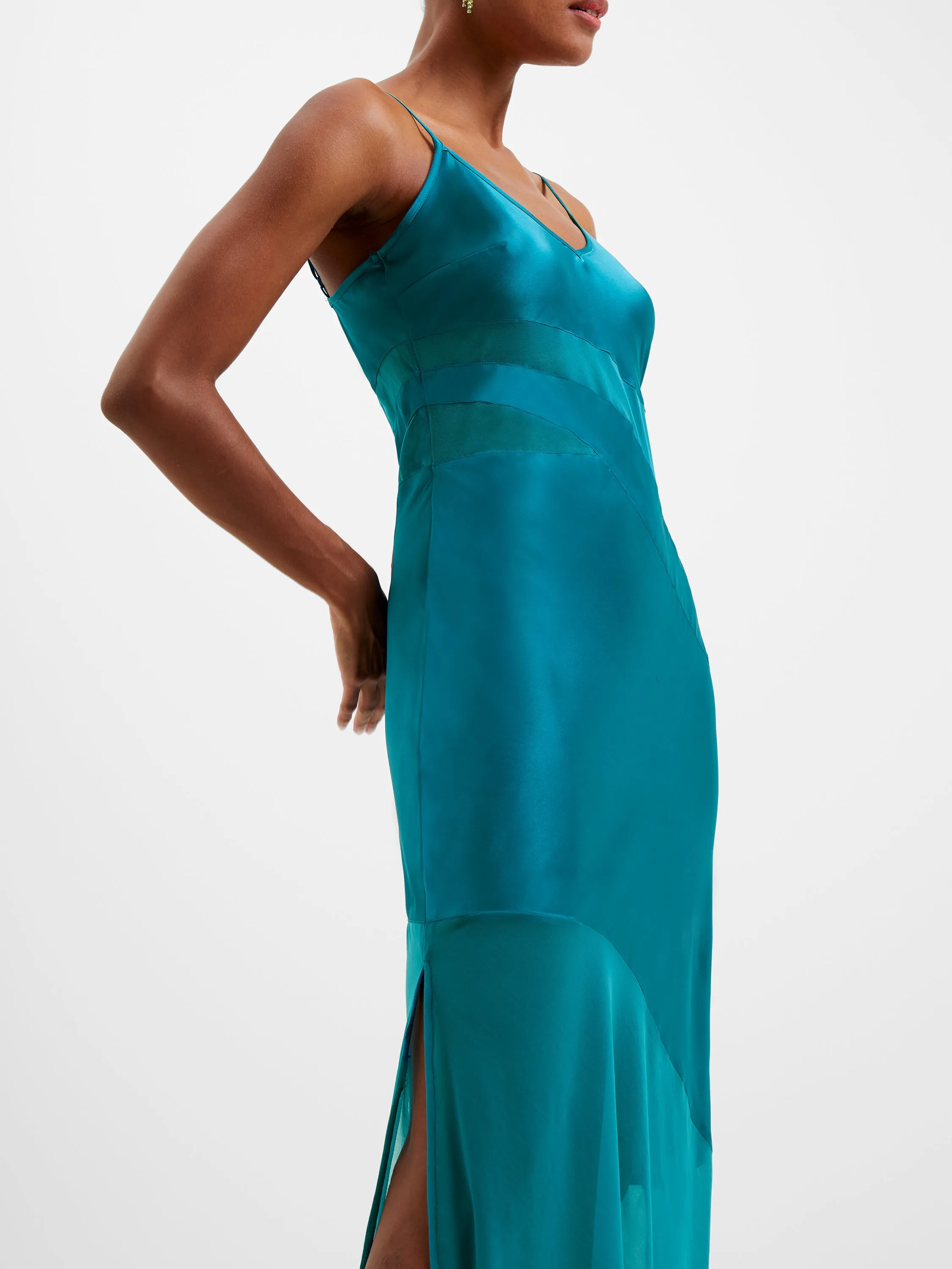 Inu Satin Strappy Maxi Dress