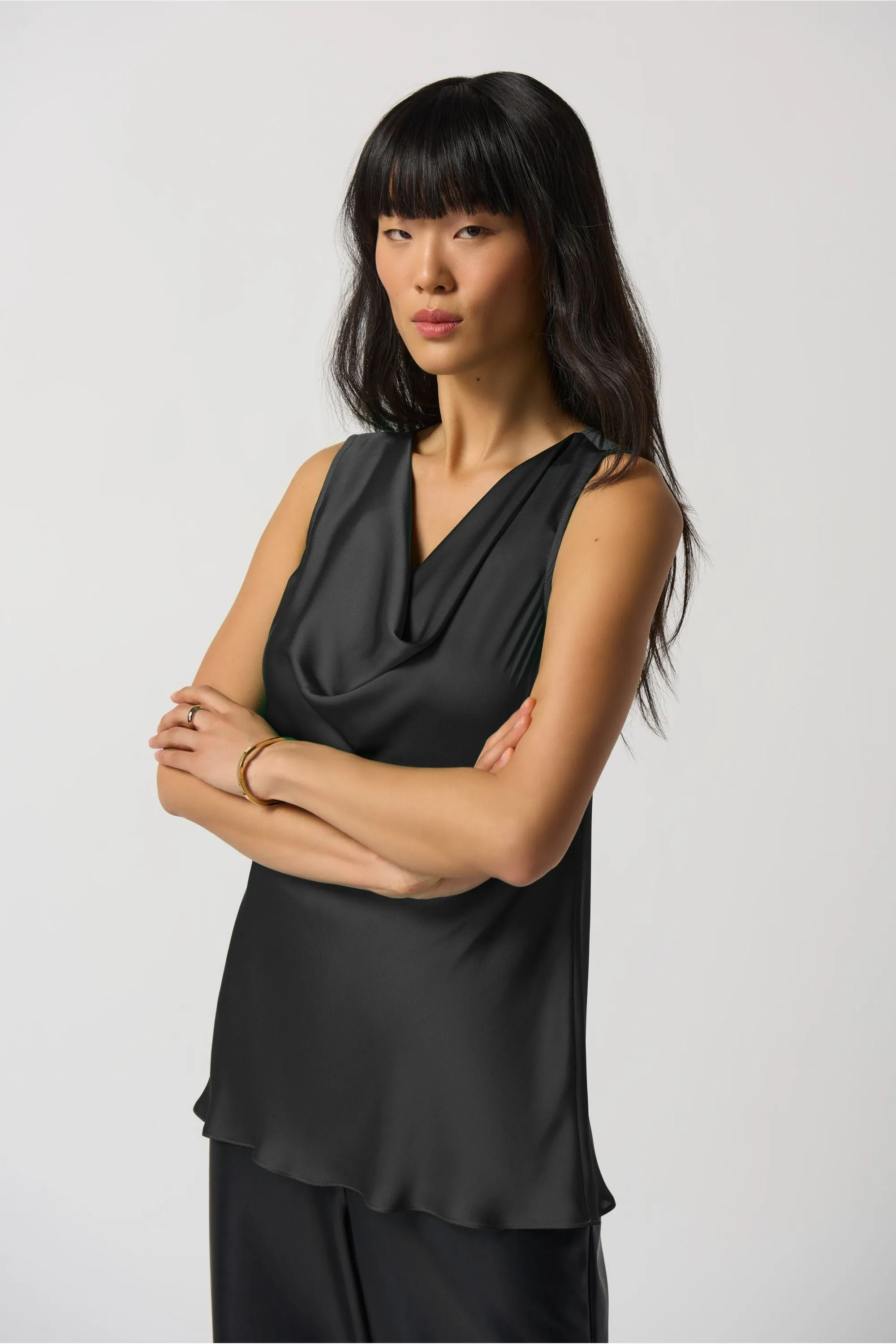Joseph Ribkoff Cowl Neck Satin Top - Style 233048