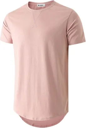 KLIEGOU Mens 100 Cotton Hipster Hip Hop Longline Crewneck T-Shirt Pre - Shrunk S-4XL
