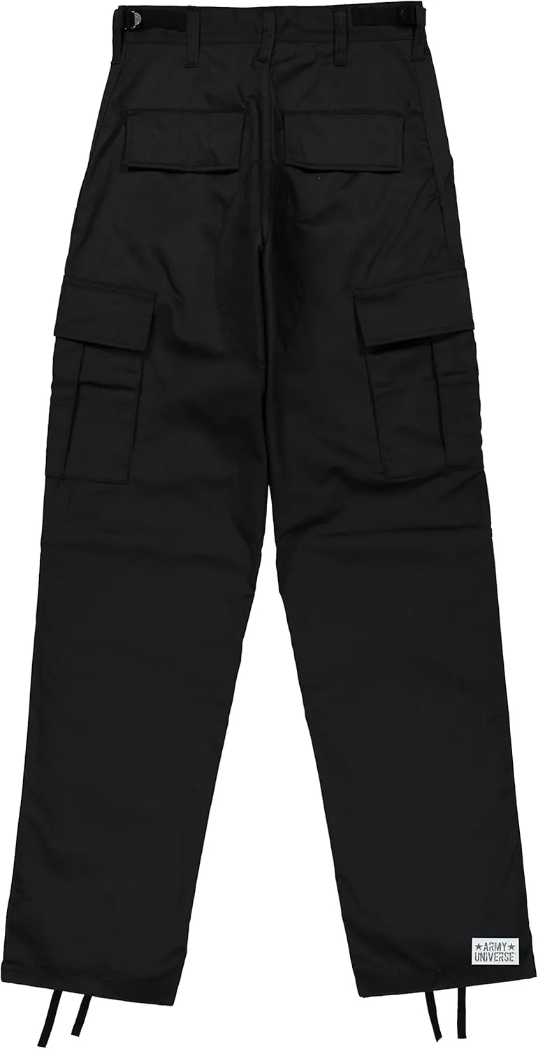 Mens Black Poly/Cotton Military Army Fatigues Work Utility Uniform Cargo BDU Pants