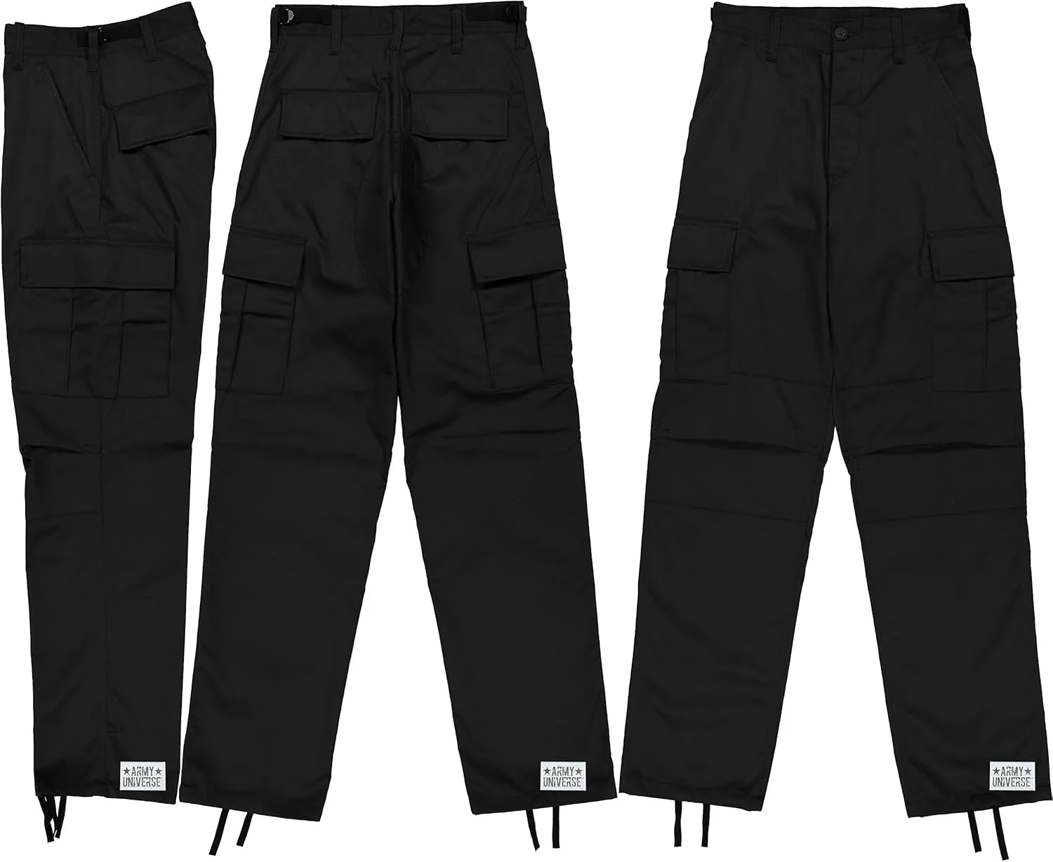 Mens Black Poly/Cotton Military Army Fatigues Work Utility Uniform Cargo BDU Pants