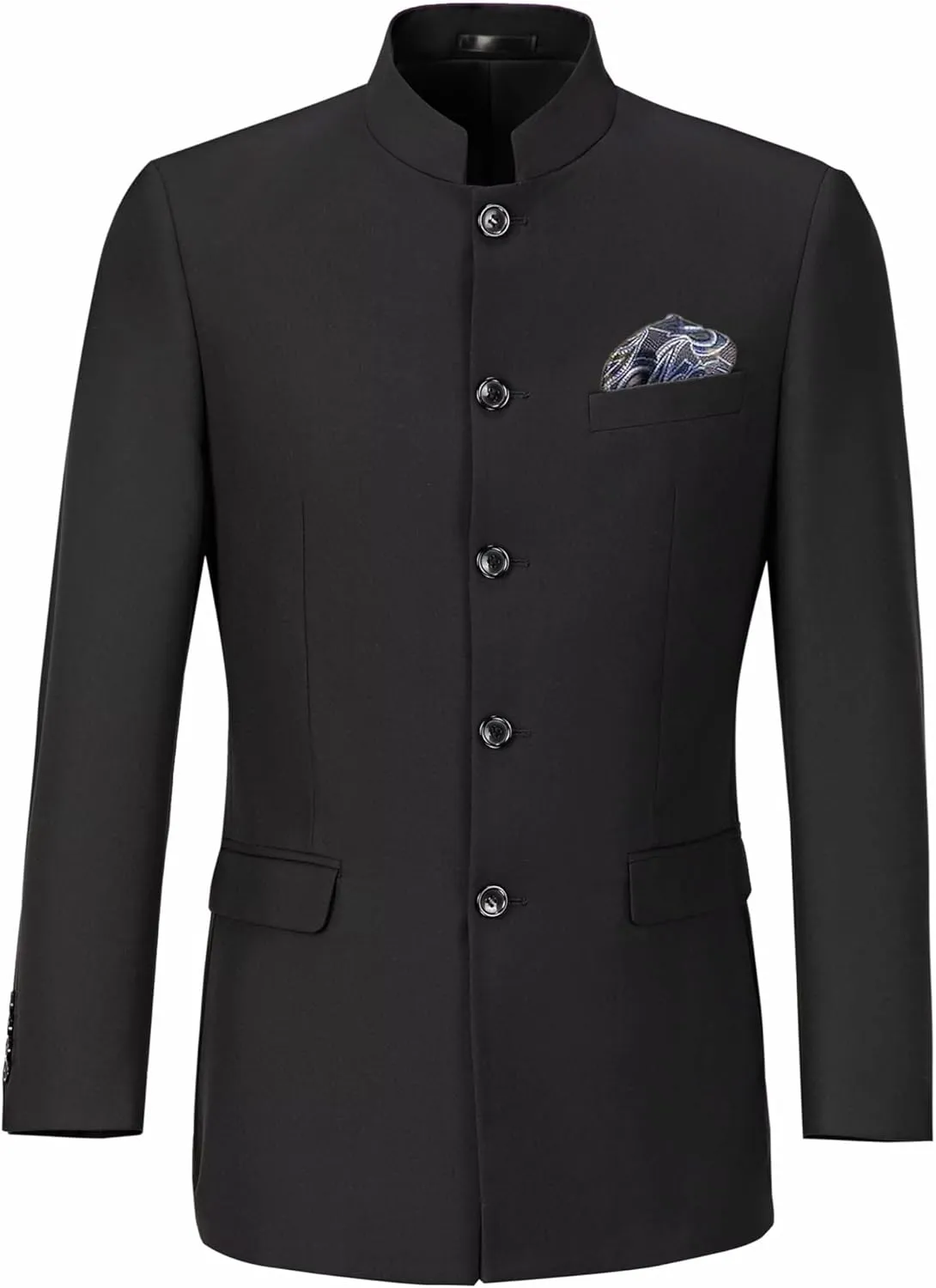 Mens Casual Blazer Chinese Stand Collar Single Breasted Formal Jacket Traditional Wedding Dress Coat