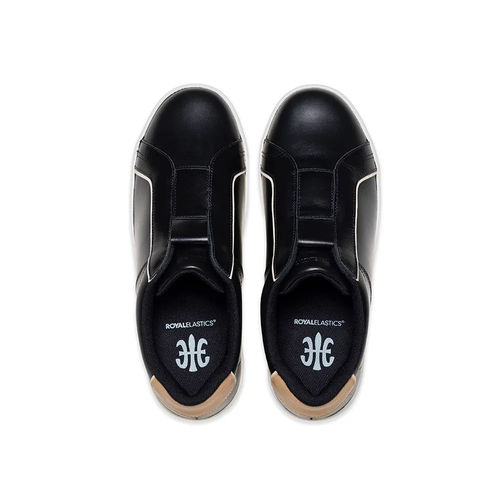Mens Duca Stylish Black and Brown Leather Sneakers - Model 06842-997