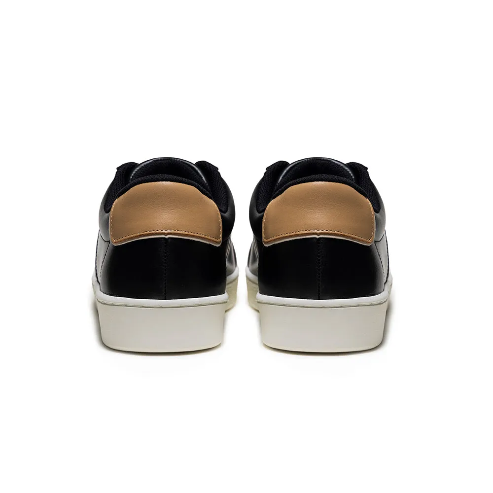 Mens Duca Stylish Black and Brown Leather Sneakers - Model 06842-997