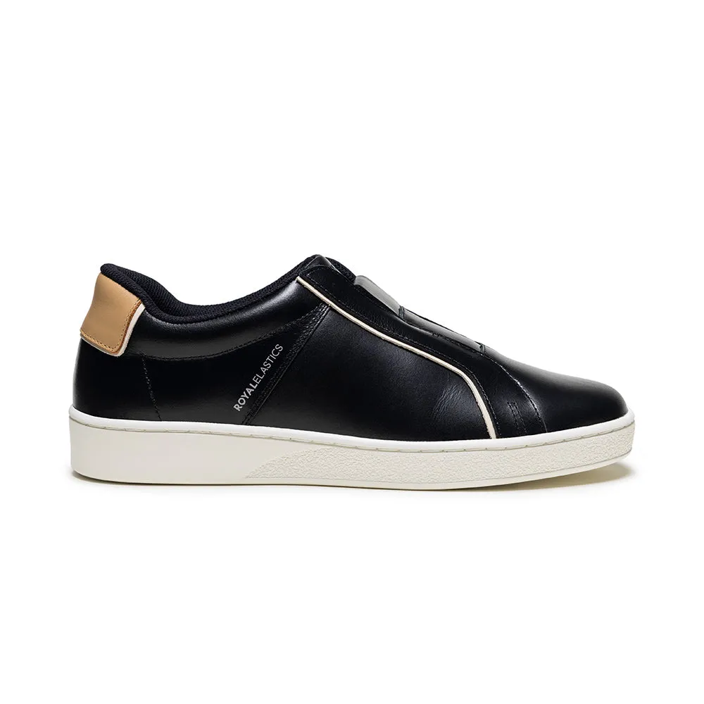 Mens Duca Stylish Black and Brown Leather Sneakers - Model 06842-997