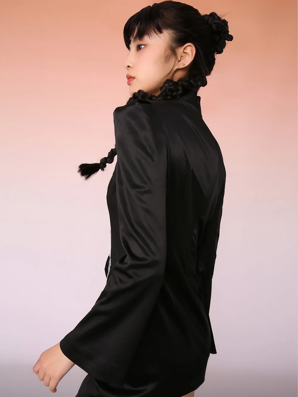 MUKZIN New Chinese Style Black Cheongsam Dress