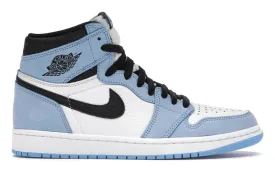 Optimized Title: Mens Nike Air Jordan 1 Retro High - White/University Blue/Black - Stylish Basketball Sneakers