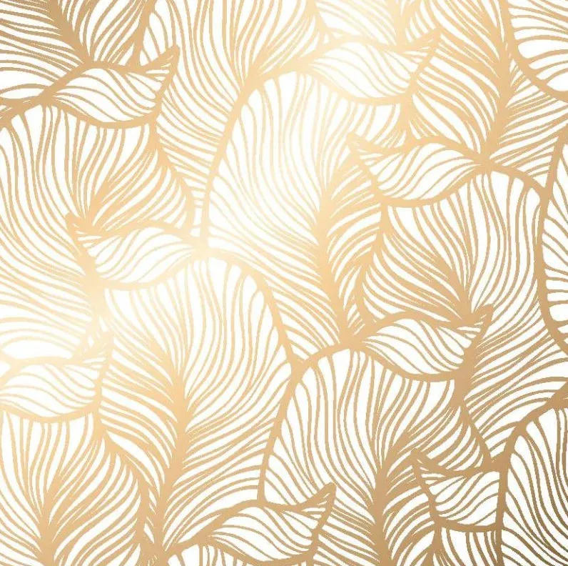 Nordic Leaf Print Modern Wallpaper