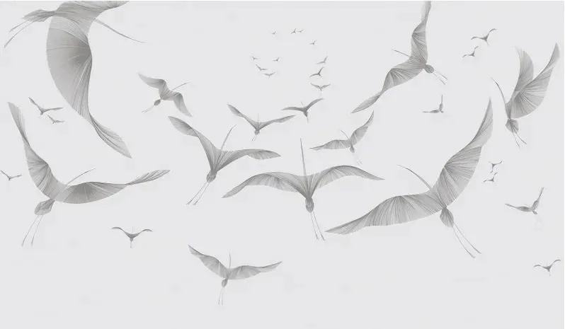 Nordic Leaf Print Modern Wallpaper