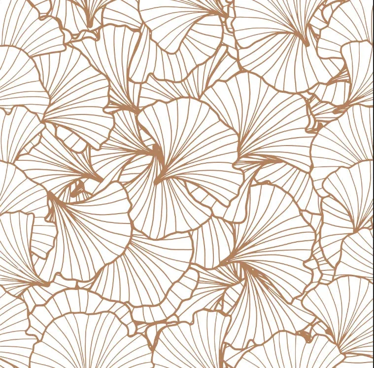 Nordic Leaf Print Modern Wallpaper