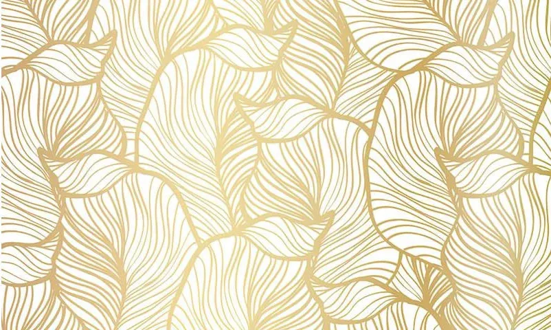 Nordic Leaf Print Modern Wallpaper