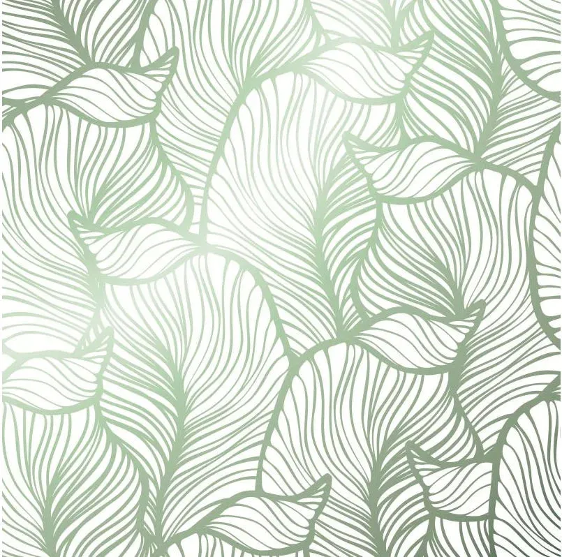 Nordic Leaf Print Modern Wallpaper