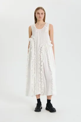 Elegant White Silk Satin Opal Dress
