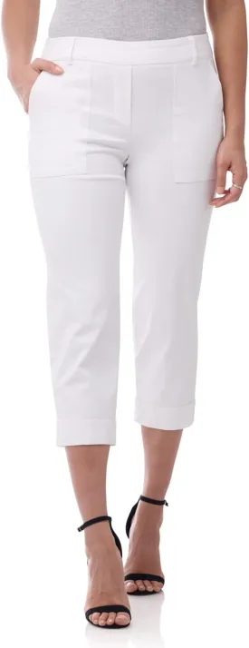 Rekucci Womens EcoCosy Comfort Cuffed Modern Cargo Crop Pant