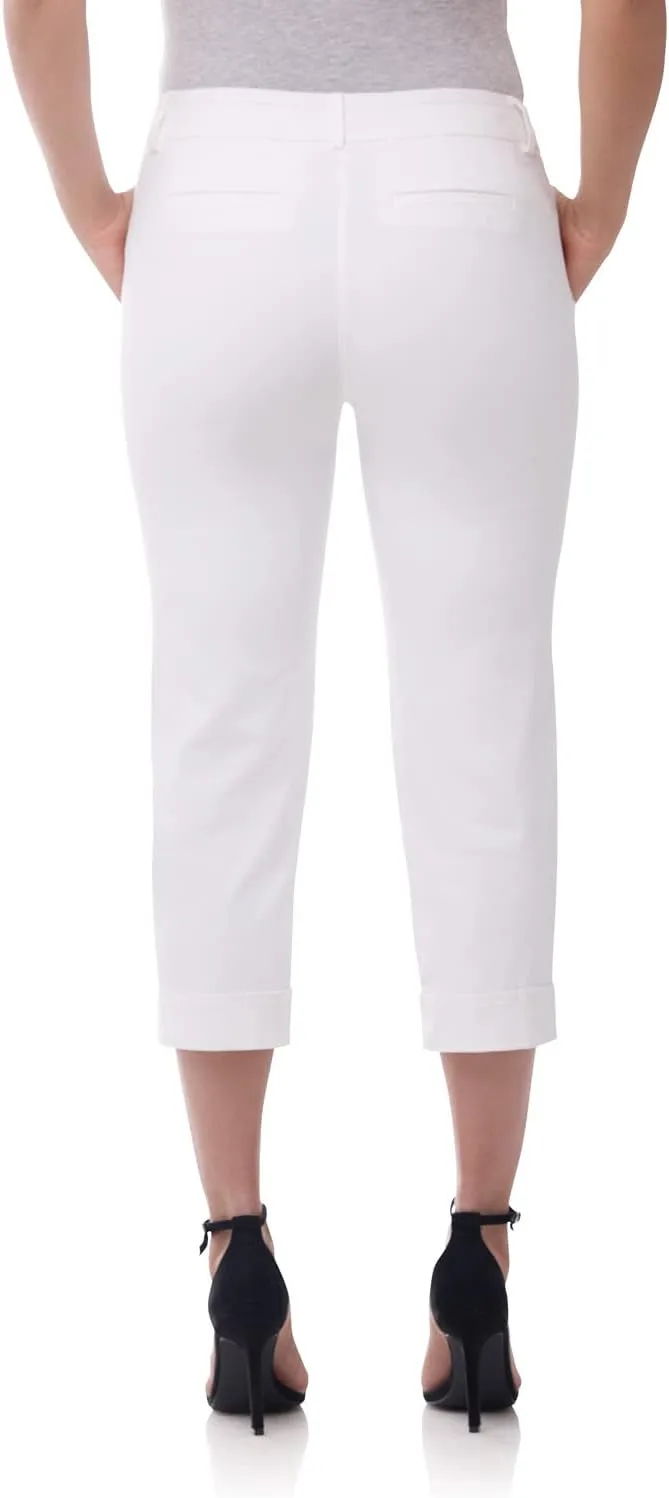 Rekucci Womens EcoCosy Comfort Cuffed Modern Cargo Crop Pant