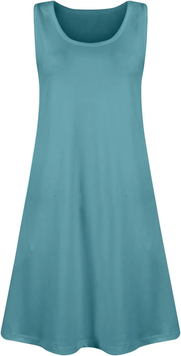 Summer Dresses for Women 2025 Casual Scoop Neck Sleeveless Sundresses Boho Tank Dress Beach Dresses with Pockets