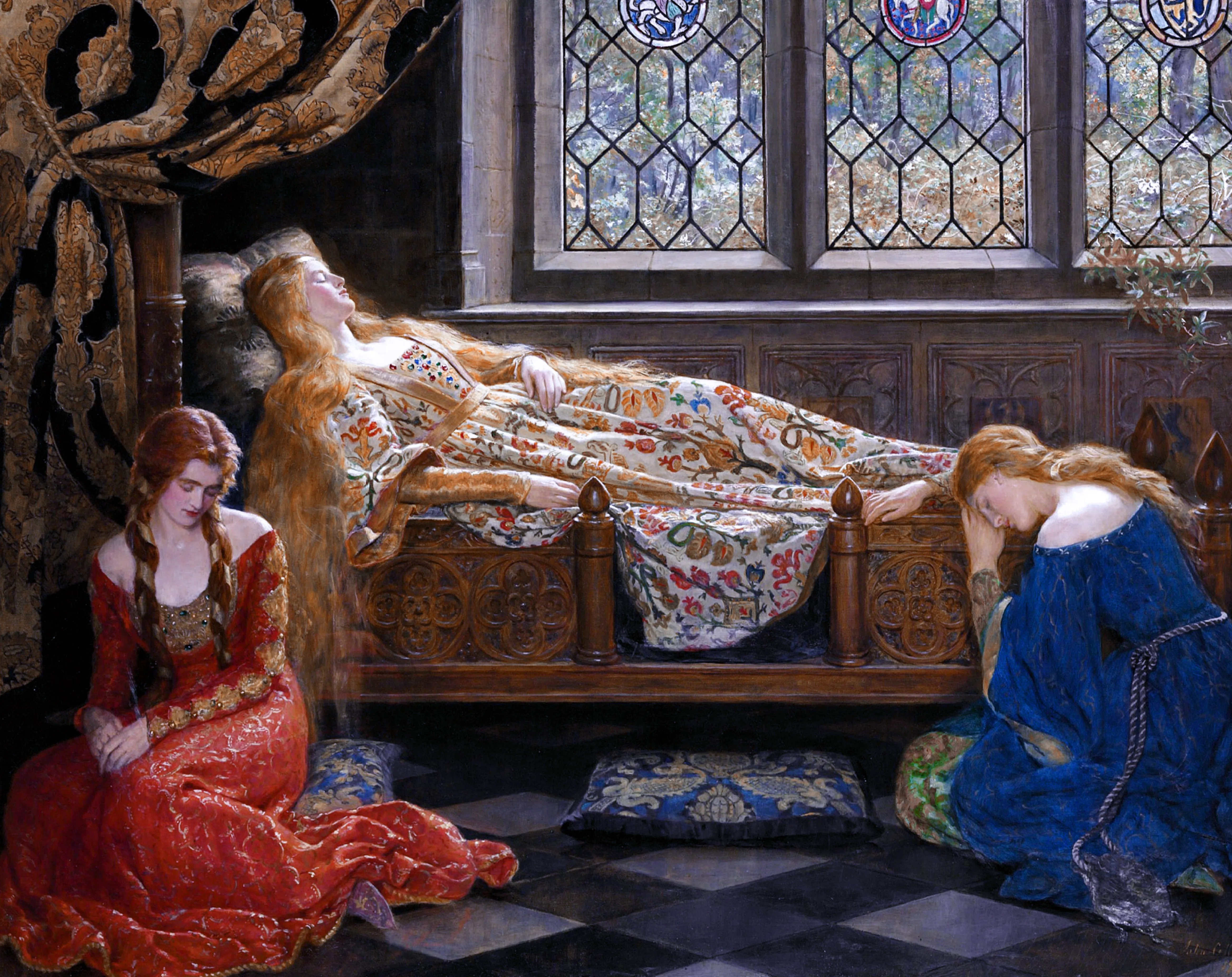 The Sleeping Beauty by John Collier (437 Piece Wooden Jigsaw Puzzle)