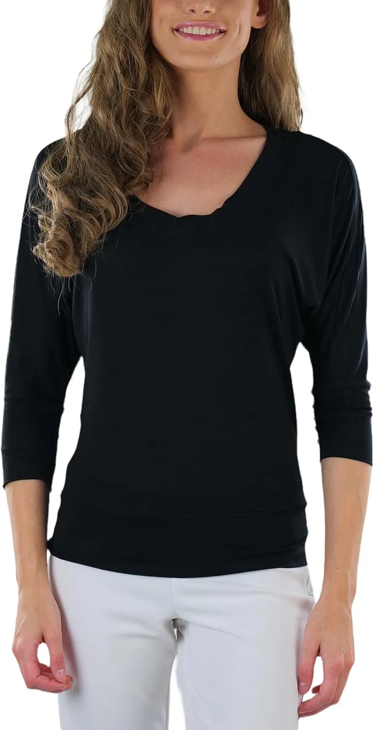 ToBeInStyle Women's Classic Boat Neck Dolman Style Tops
