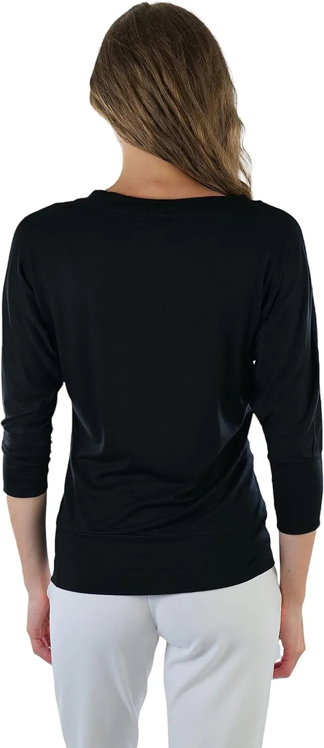 ToBeInStyle Women's Classic Boat Neck Dolman Style Tops