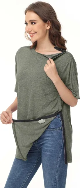 Unisex Post Shoulder Surgery Shirts After Rotator Cuff Surgery Shirt Snap Tearaway Shirts Chemo Port Adaptive Clothing