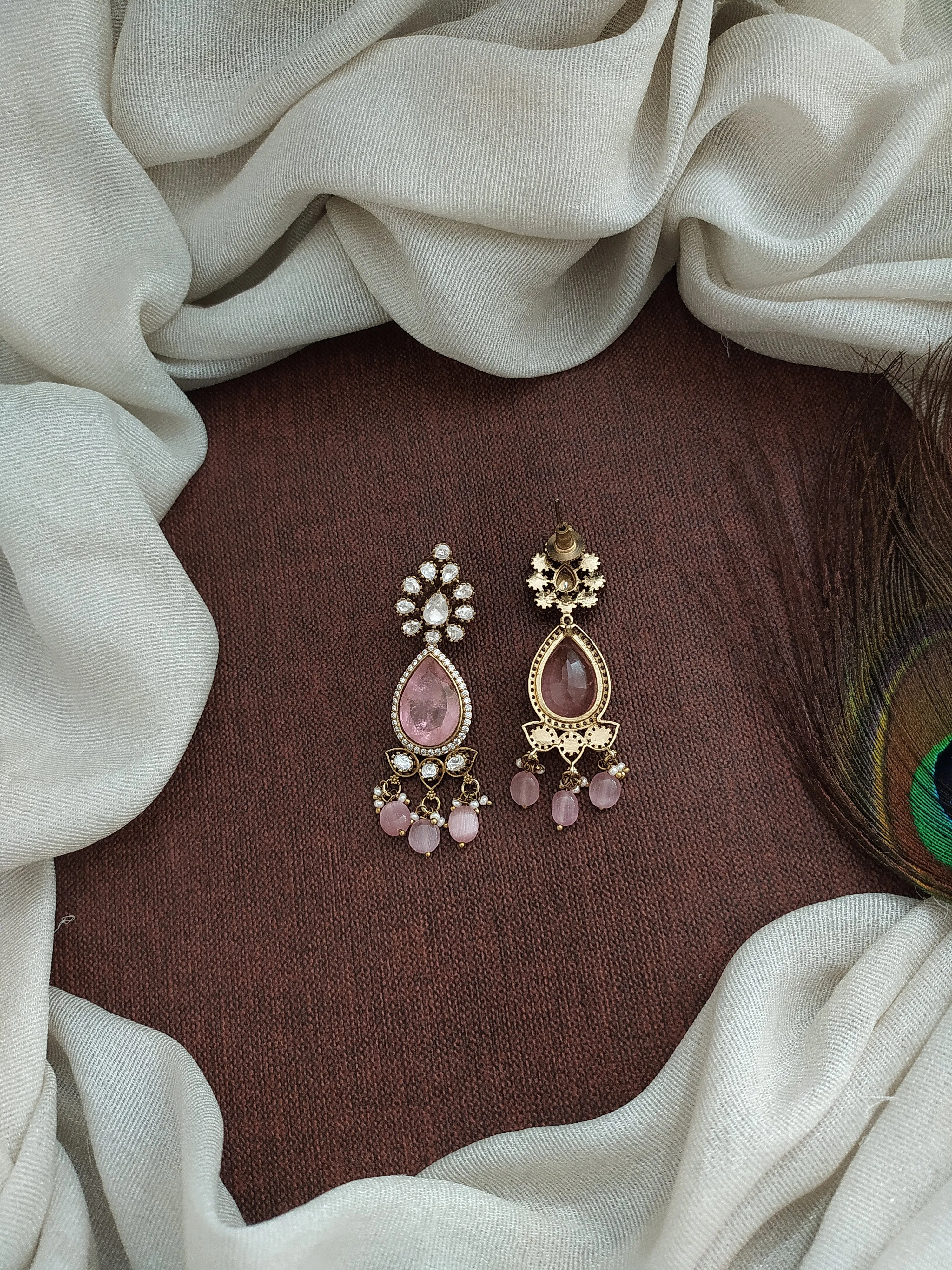 Victorian Finish Moissanite Earrings