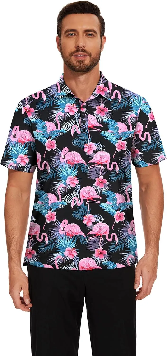 Viracy Men's Golf Shirts Short Sleeve Dry Fit Moisture Wicking Performance Mens Golf Polo Shirts S-3XL