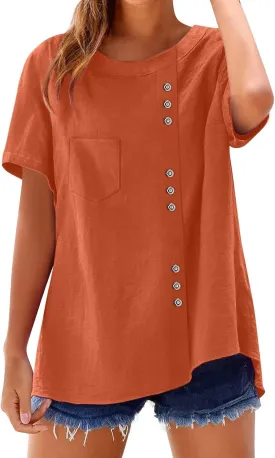 Women Cotton Tops Floral Women Plus Top Short Sleeves Embroidered Plus Size T-Shirts Hawaiian Boho Beach Blouse