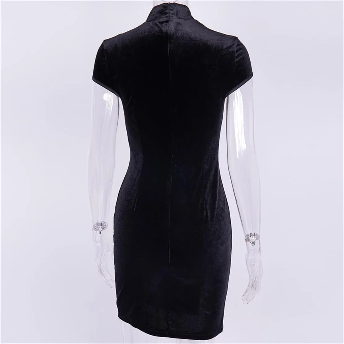 Women Gothic Dress Punk Halloween Vintage Harajuku Velvet Lace Y2k Mall Goth A-Line Dresses