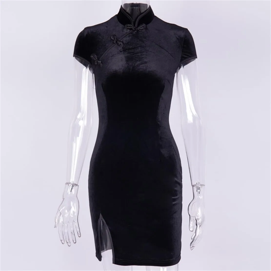 Women Gothic Dress Punk Halloween Vintage Harajuku Velvet Lace Y2k Mall Goth A-Line Dresses