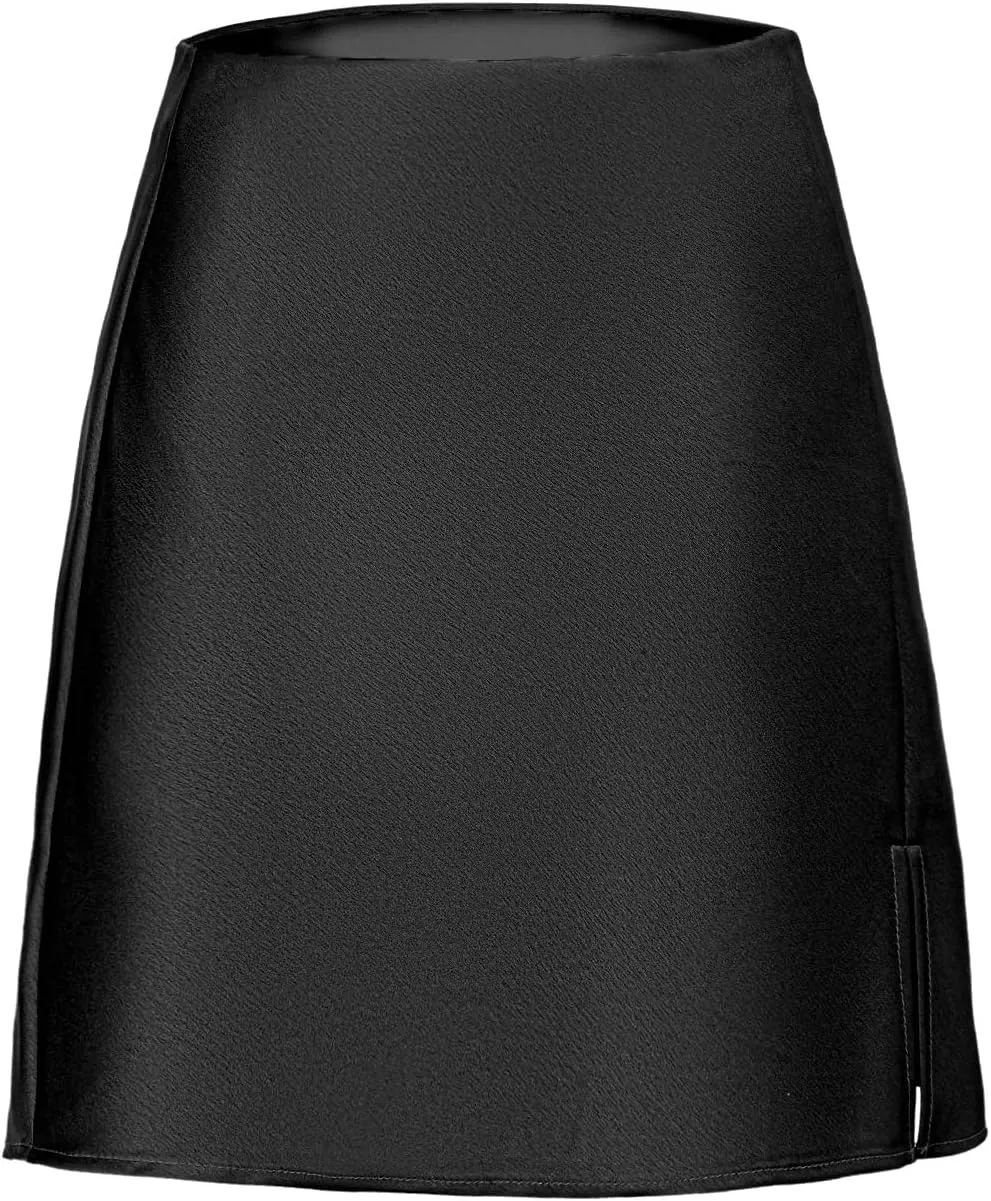 Womens High Waisted Satin Mini Skirts A Line Elastic Waistband Going Out Mini Silk Skirts with Slit