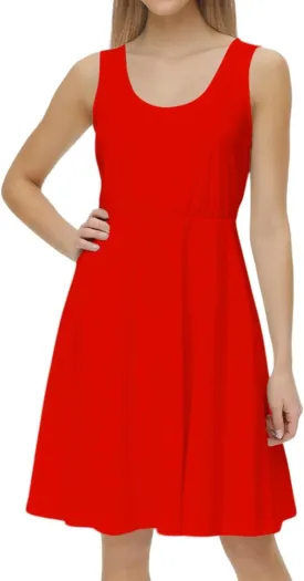 Women's Summer Dresses Scoop Neck Sleeveless A-Line Ribbed Knit Above Knee Tank Dress